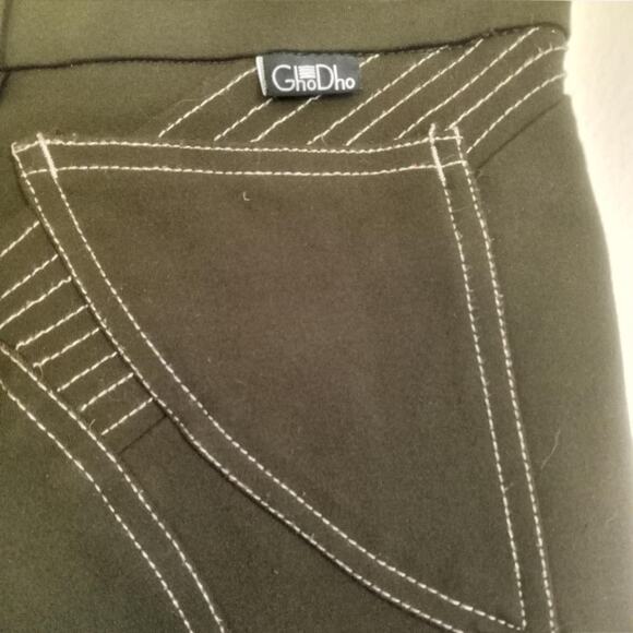 GHO DHO Riding Breeches SZ 24 Green Crocodile Print Re-Inforced Leg Equestrian - Picture 12 of 14